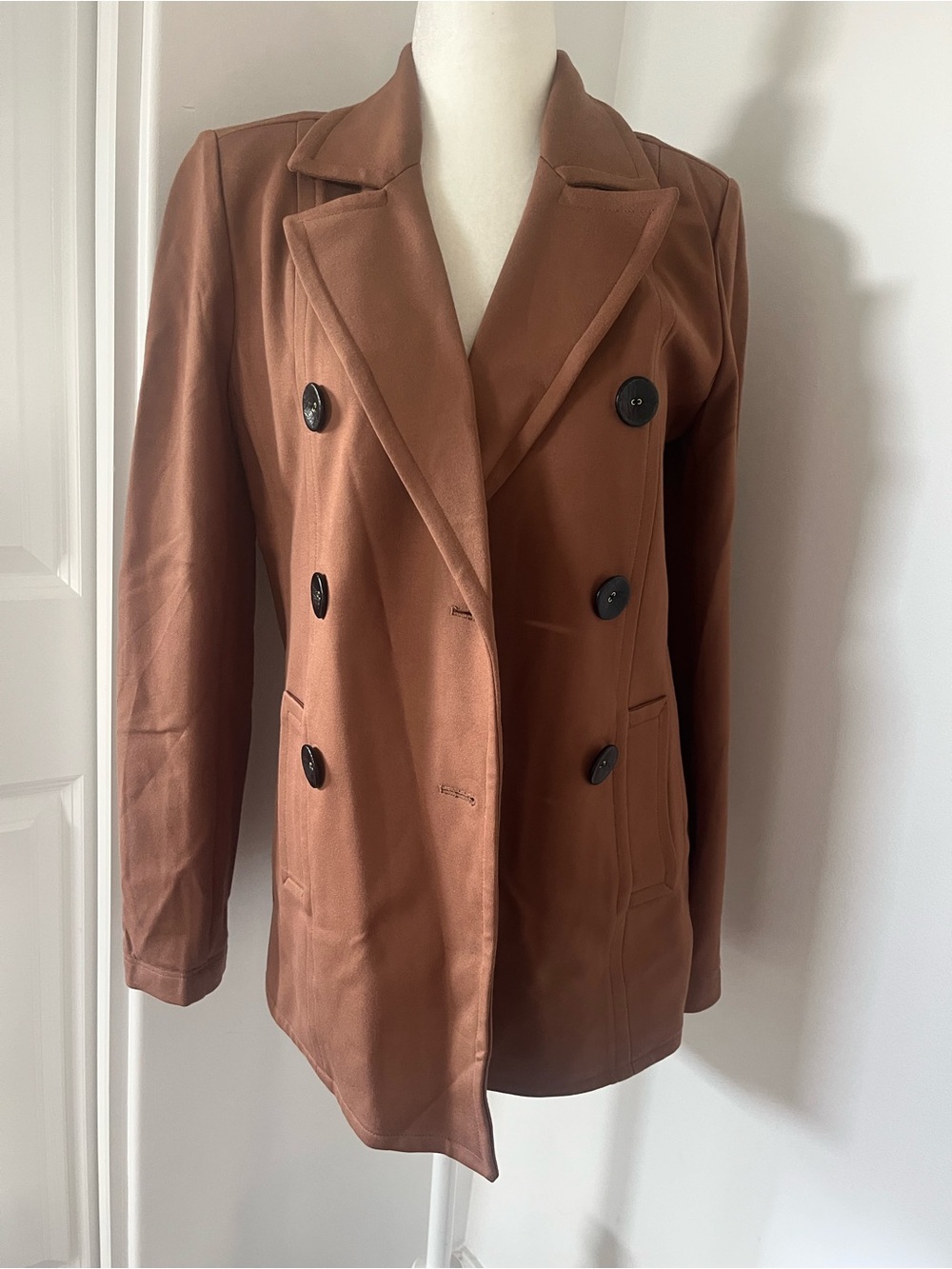 Double-Breasted Brown Blazer Jacket